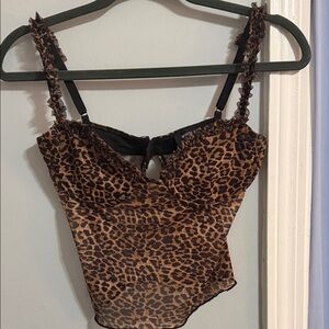 White Fox- Leopard Print Women's Top
